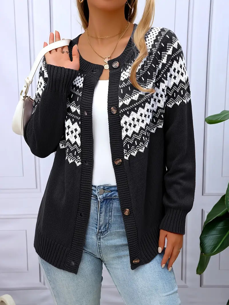 Cardigan Femme Motif Géométrique 5