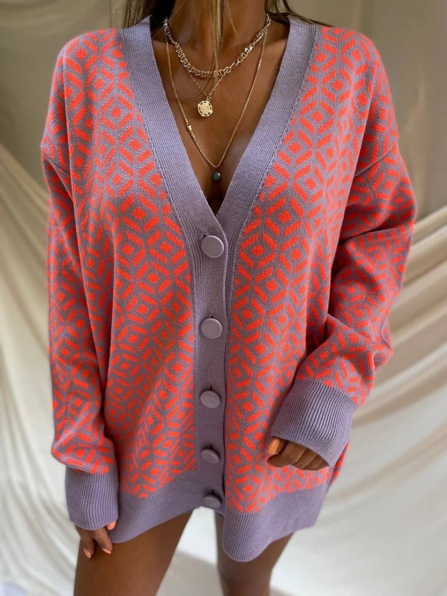 Cardigan Femme Oversize Chic Col en V 0