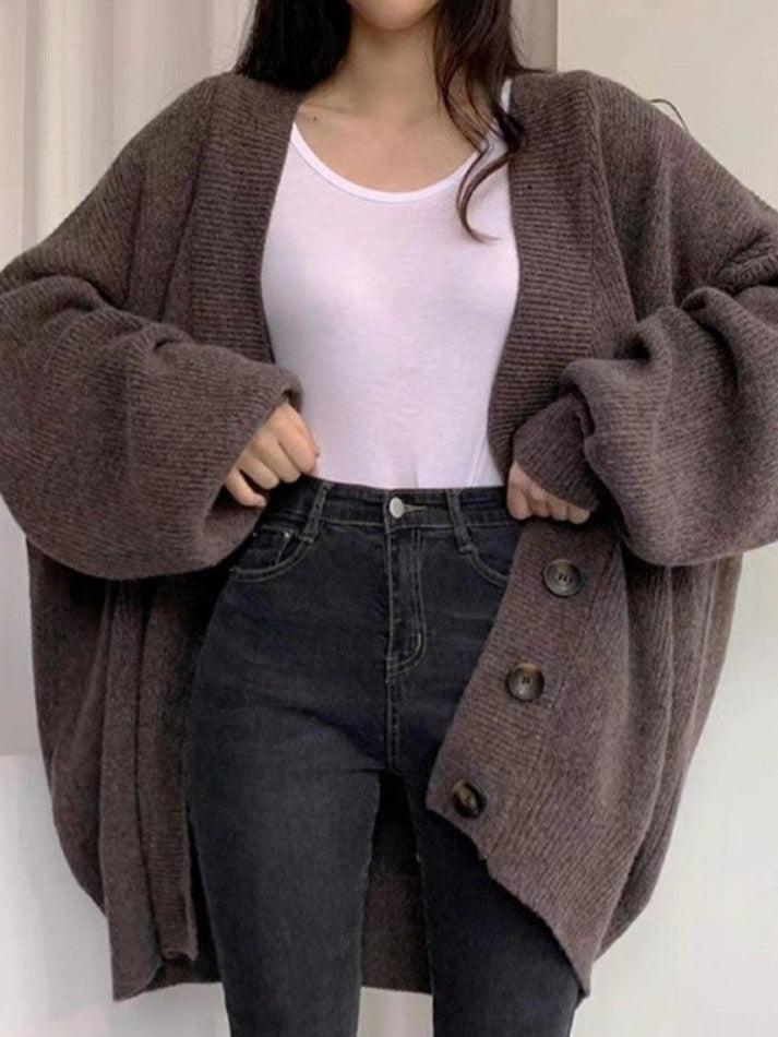 Cardigan Femme Surdimensionné Boutonné Chic 5