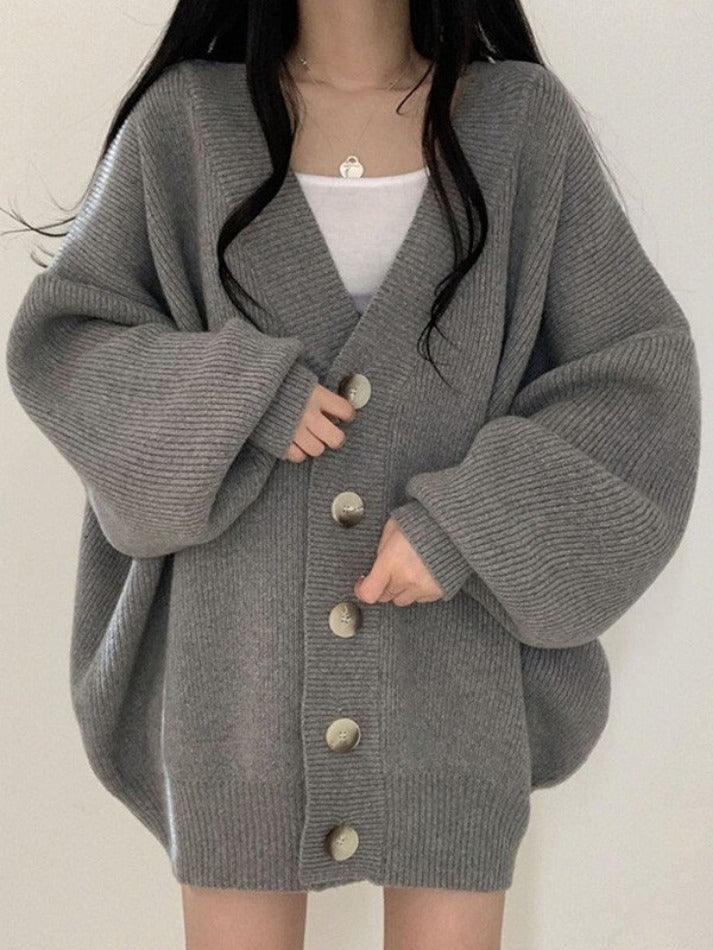 Cardigan Femme Surdimensionné Boutonné Chic 7
