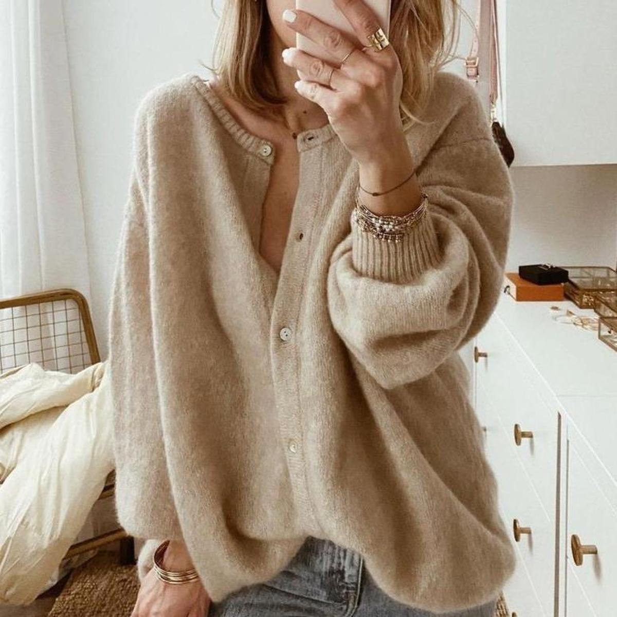Cardigan Femme Surdimensionné Décontracté 0
