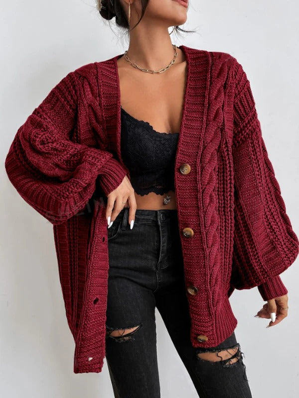 Cardigan Femme Torsadé Confortable Décontracté 6