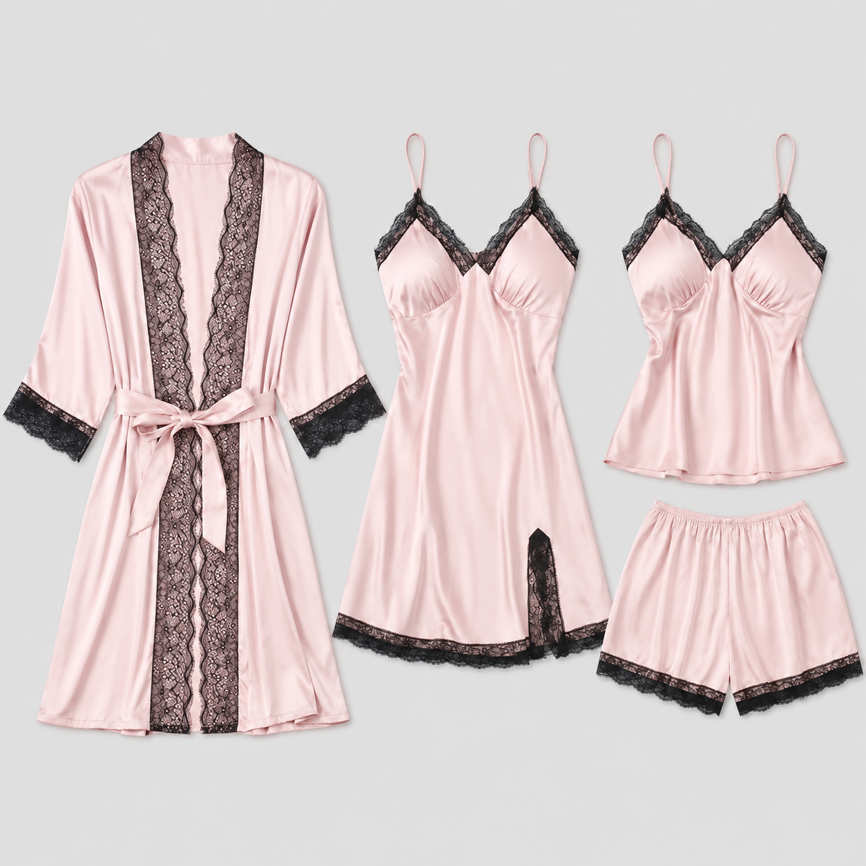Pijama damă satin 2 piese elegant, confortabil și moale