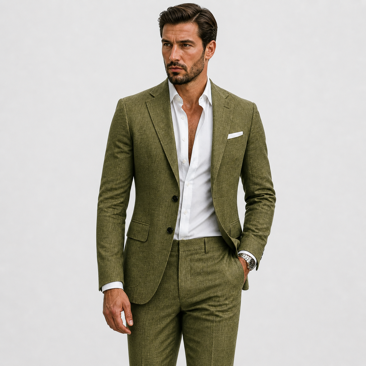Robe Homme Slim Fit en Lin Élégant Été - Parfait pour les Cérémonies et Événements