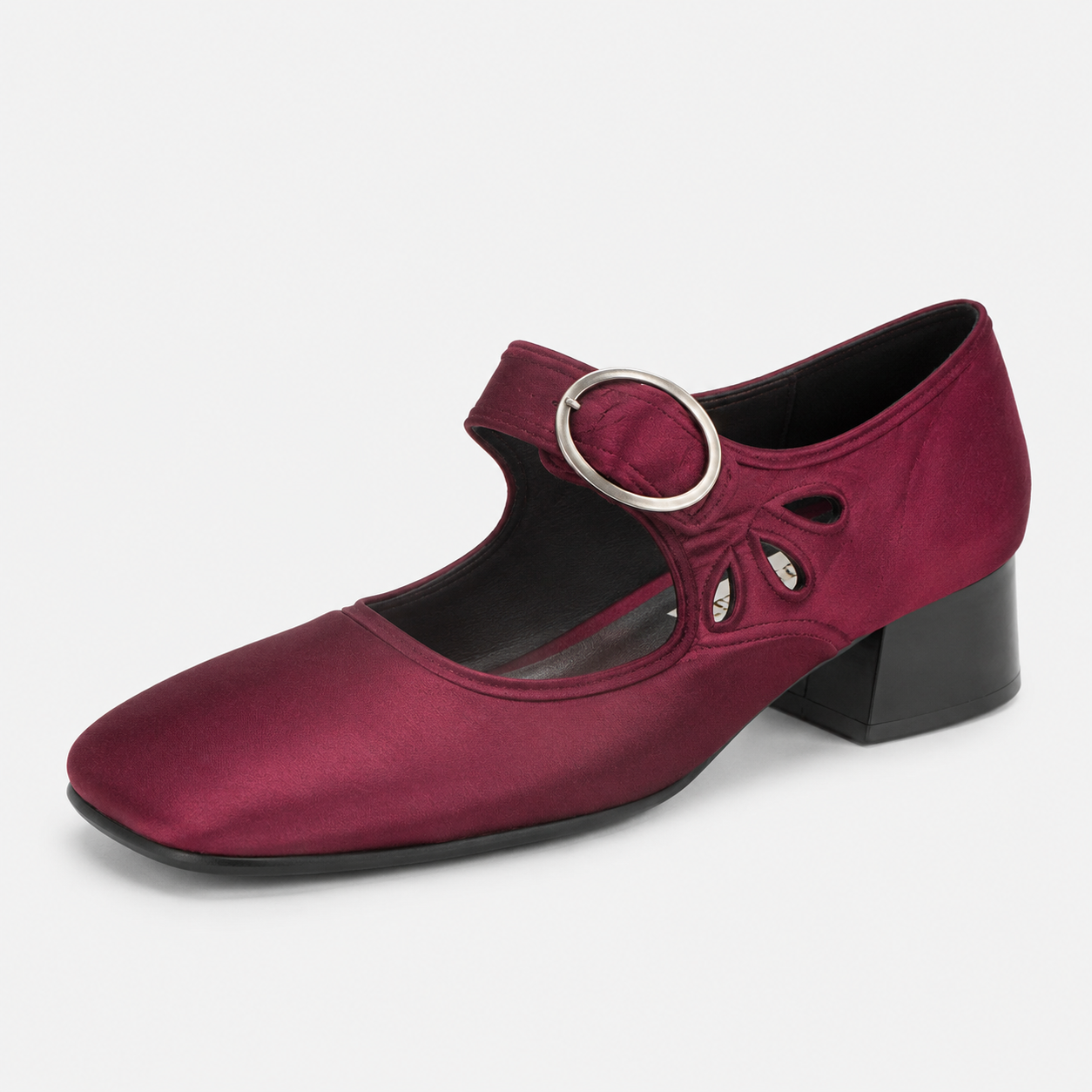 Chaussures Vintage à Petit Talon et Boucle Confortable Femme