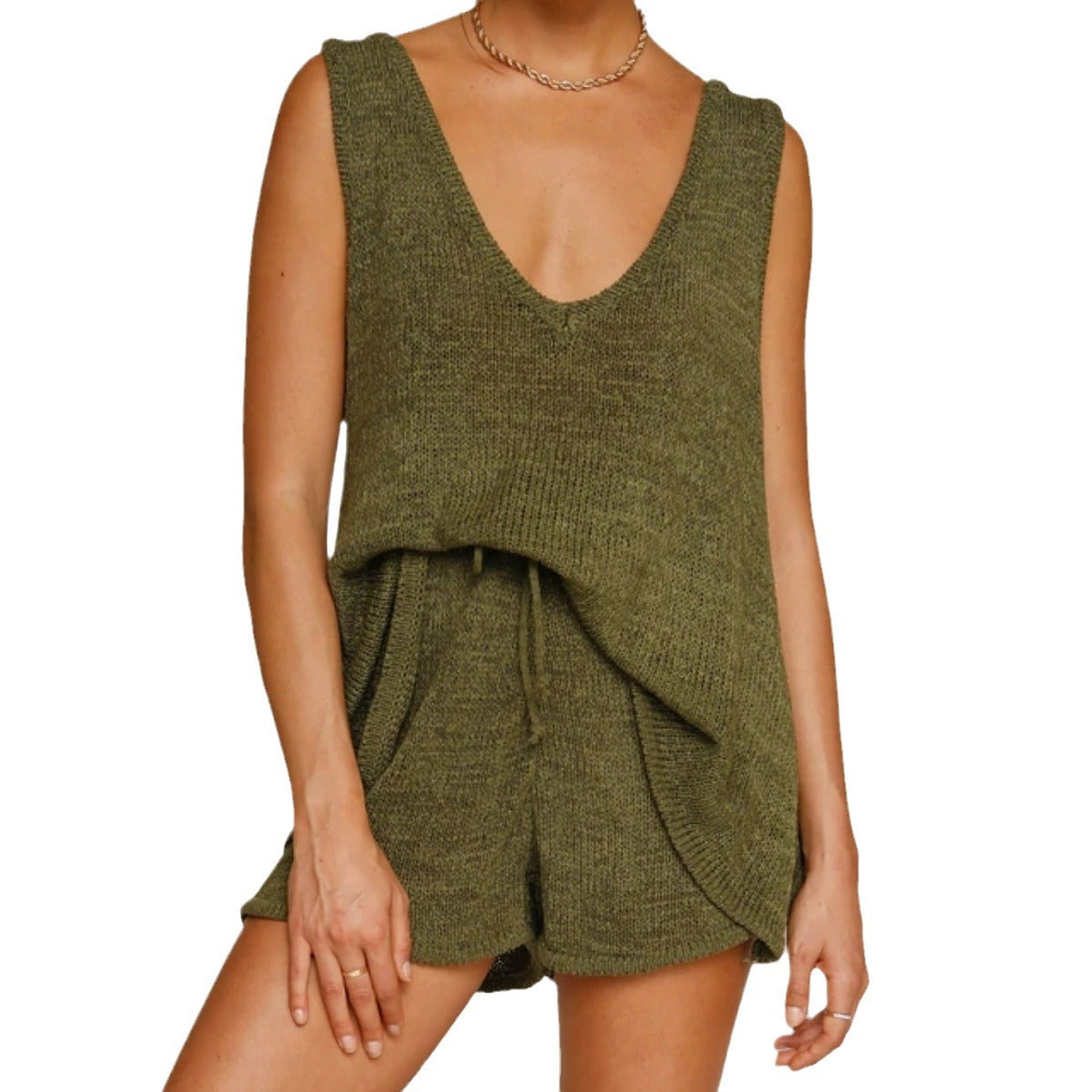 Combinaison Décontractée Femme Col V Short 8