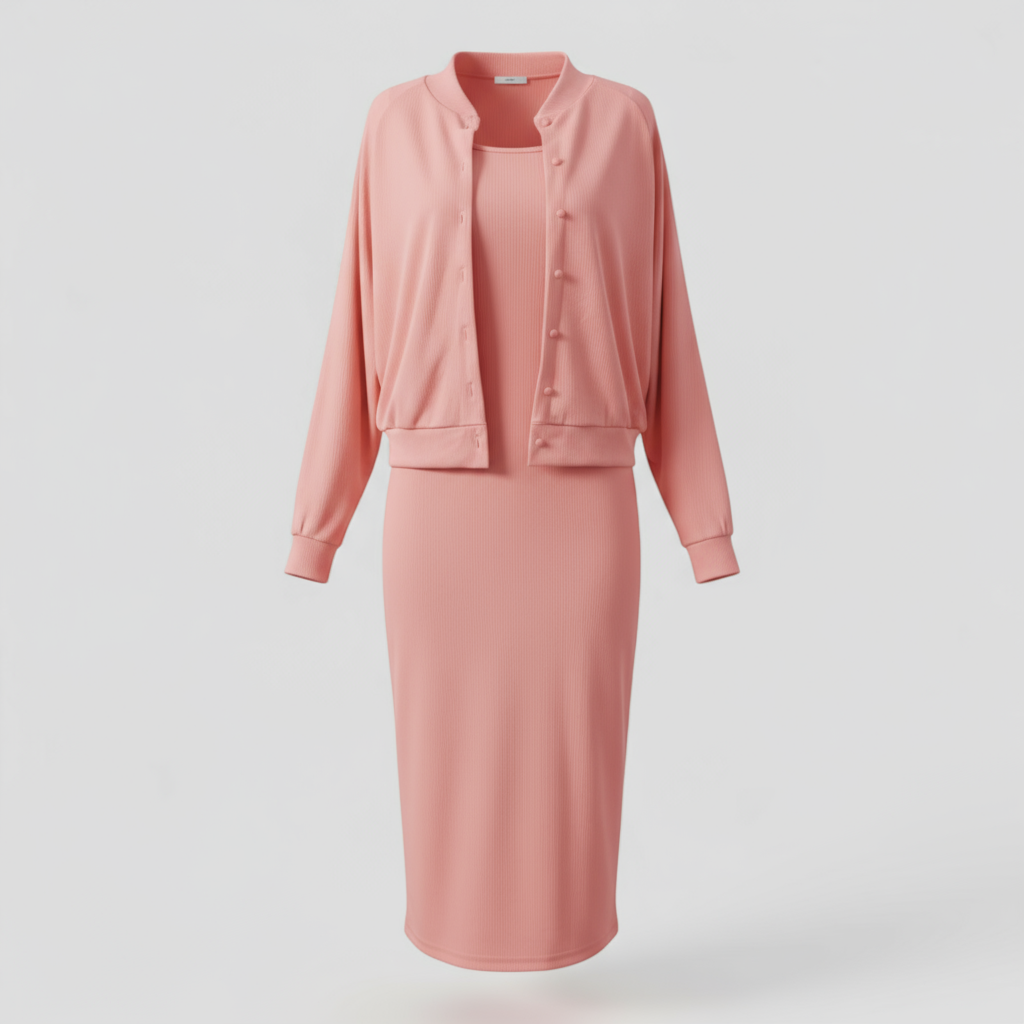 Ensemble Femme Midi Robe et Bomber Confort Look Sportif