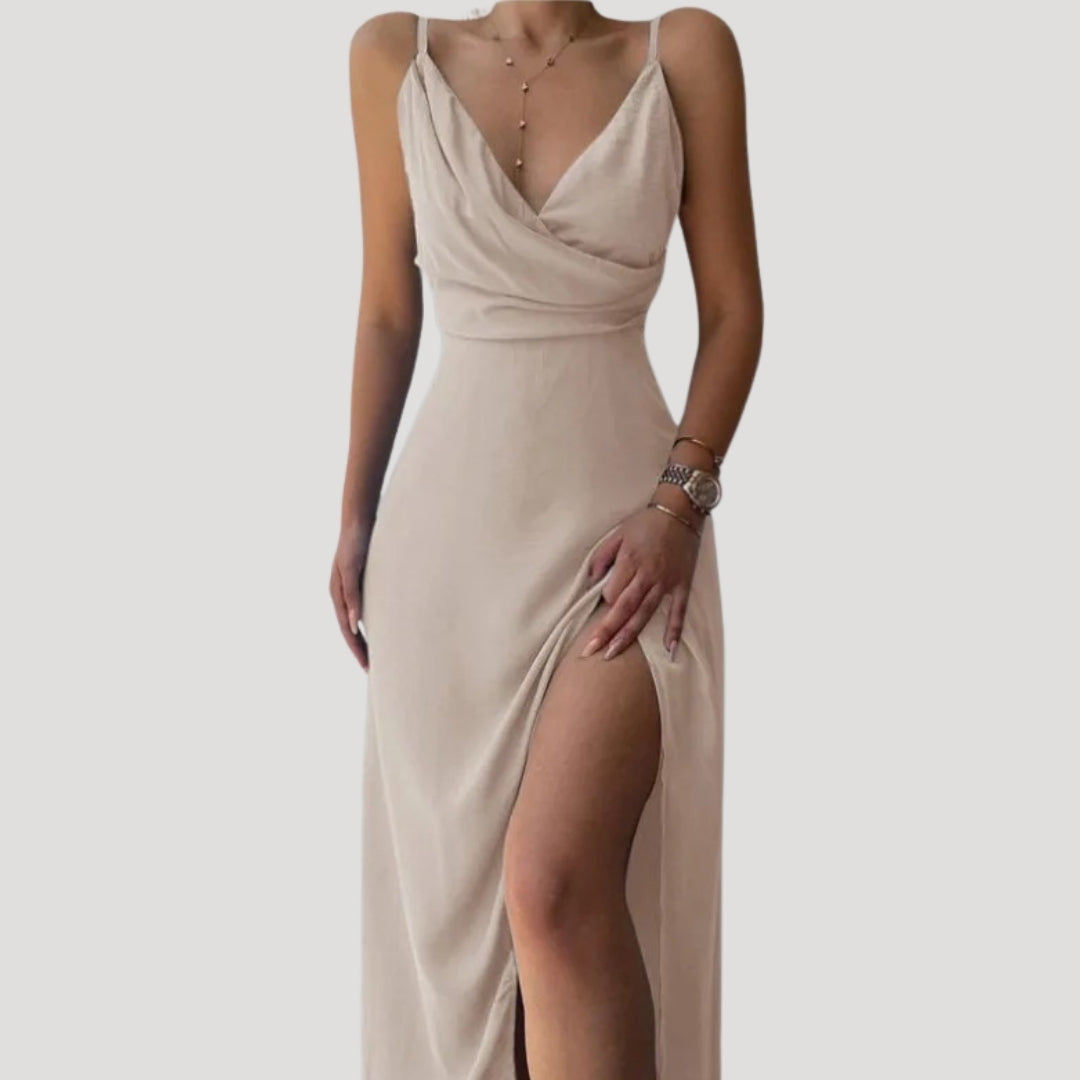 Robe Longue Fendue pour Femme - Robe de Soirée d'Invitée de Mariage