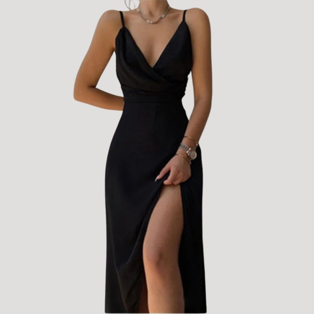 Robe Longue Fendue pour Femme - Robe de Soirée d'Invitée de Mariage