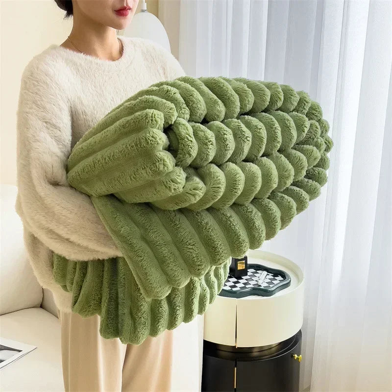 Plaid Peluche Épais Ultra Doux pour Canapé et Lit
