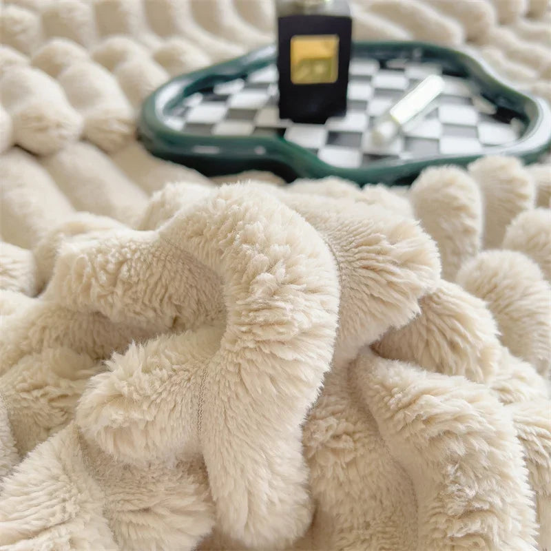 Plaid Peluche Épais Ultra Doux pour Canapé et Lit