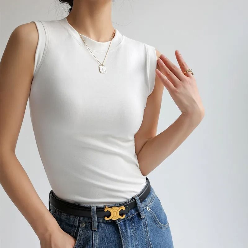 Débardeur Élégant Blanc Femme Ajusté 0