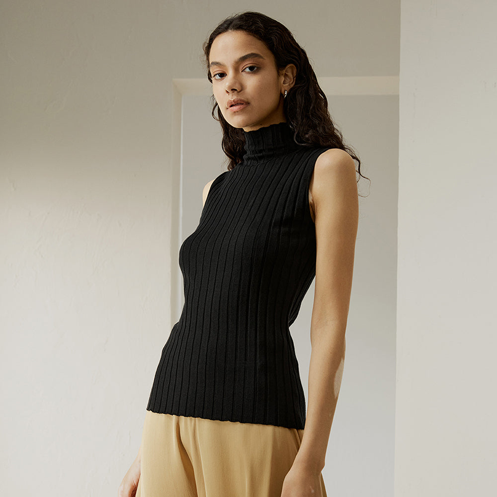 Débardeur Élégant Noir Femme Polyvalent 9