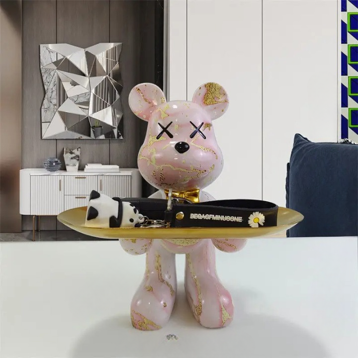 Figurine Ourson Plateau de Rangement Décoratif