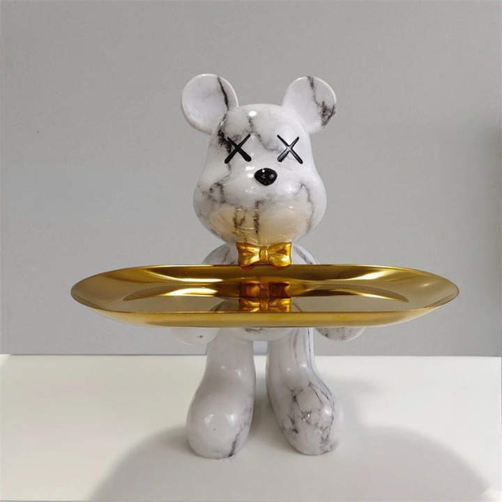 Figurine Ourson Plateau de Rangement Décoratif