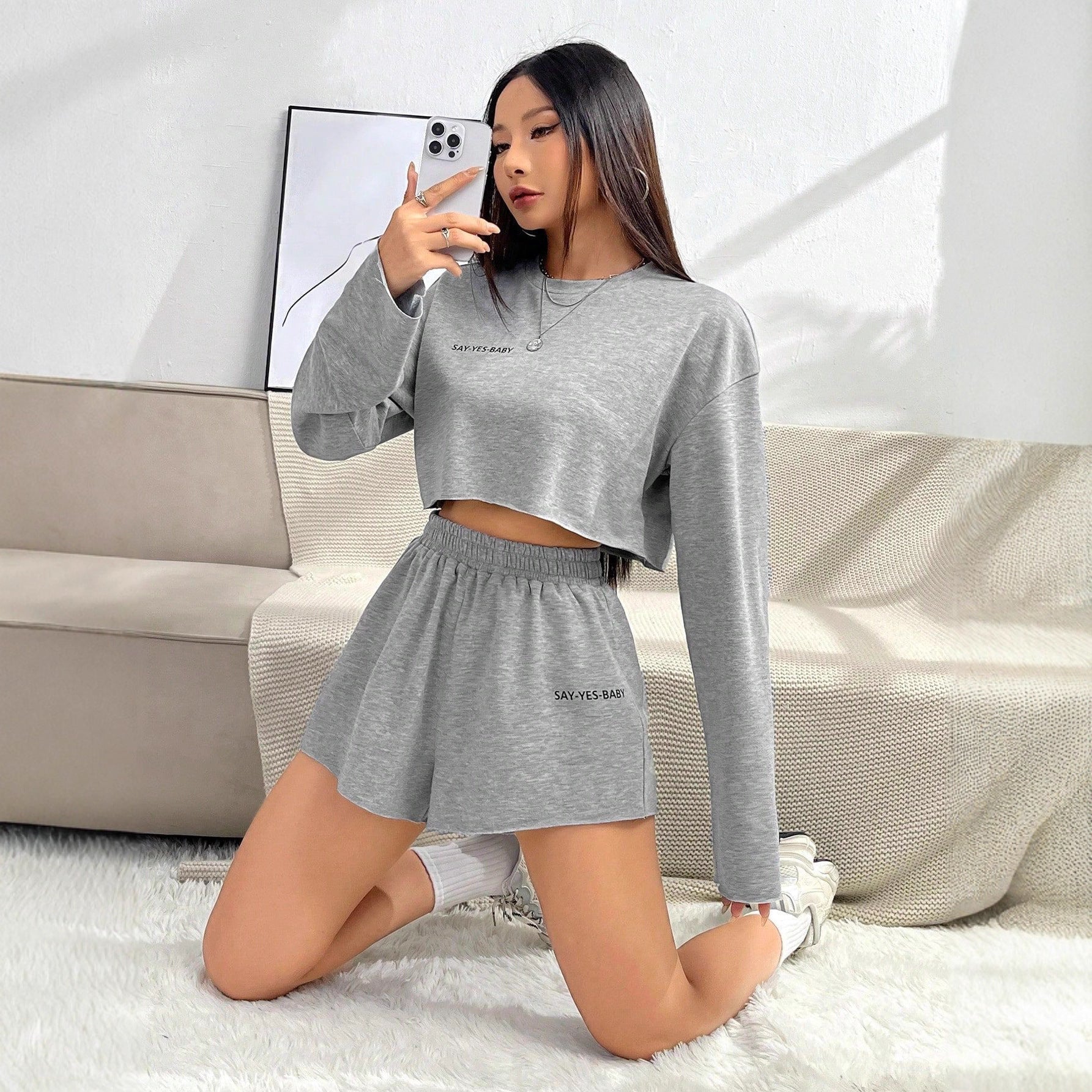 Ensemble Décontracté Femme Haut Court et Short 1