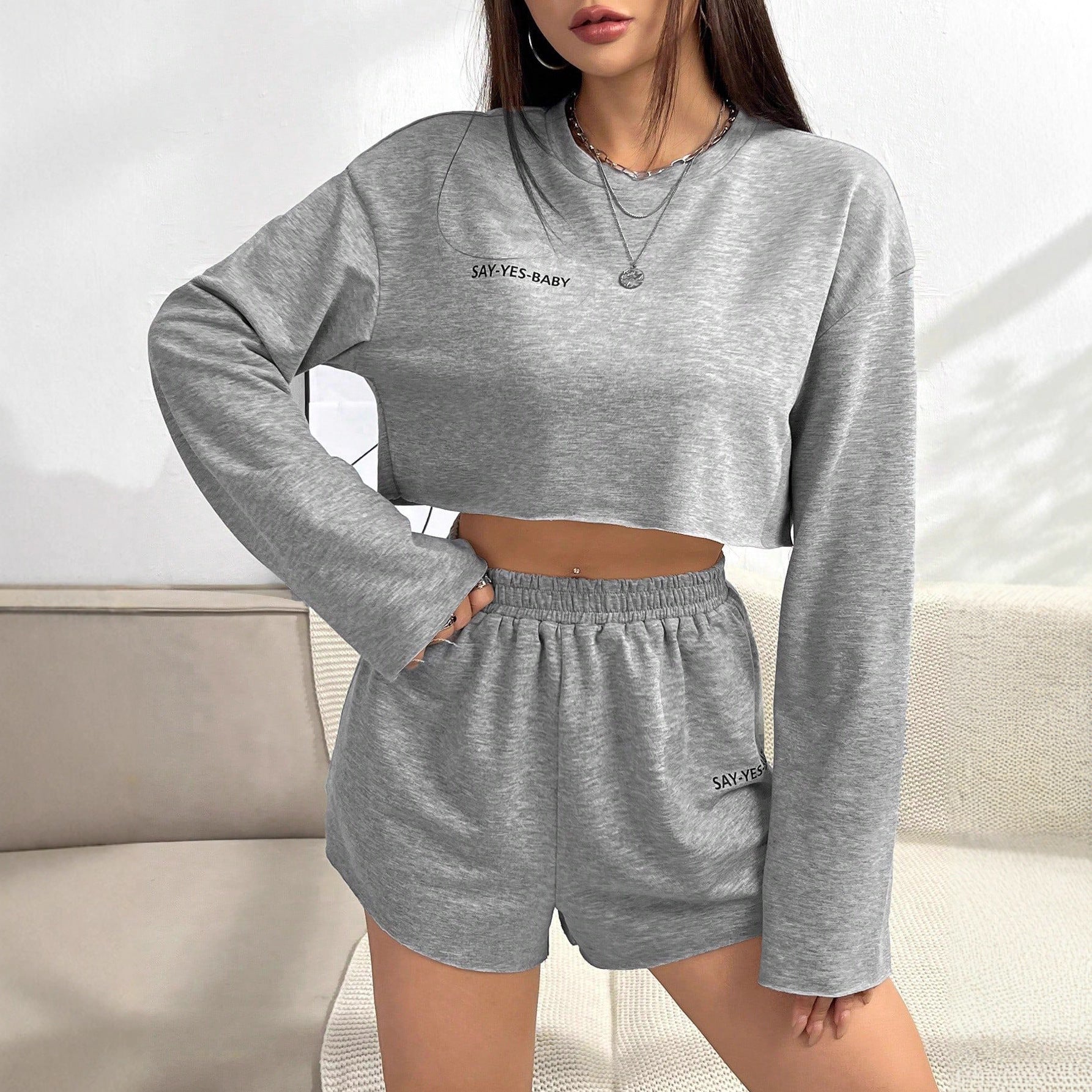 Ensemble Décontracté Femme Haut Court et Short 4