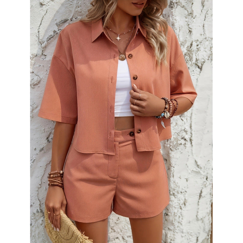 Ensemble Femme Chemise et Short Décontracté 0