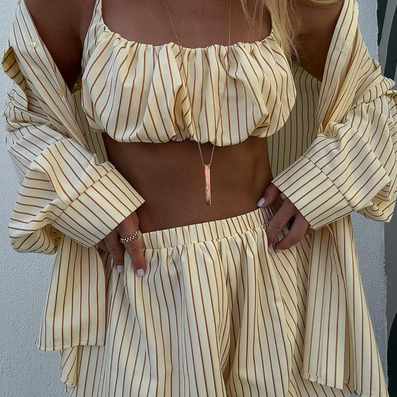 Ensemble Femme Chic Eté Rayé 1