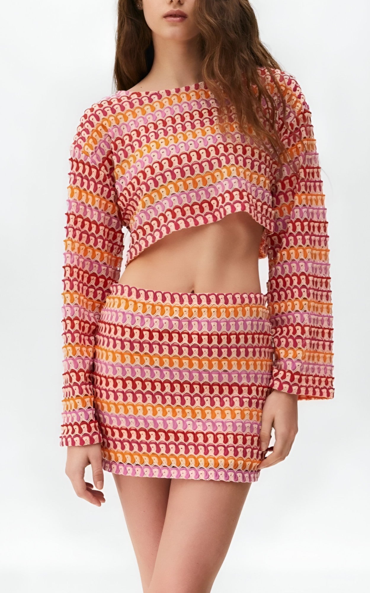 Kurzes Damen-Set mit Puffärmeln Kleider