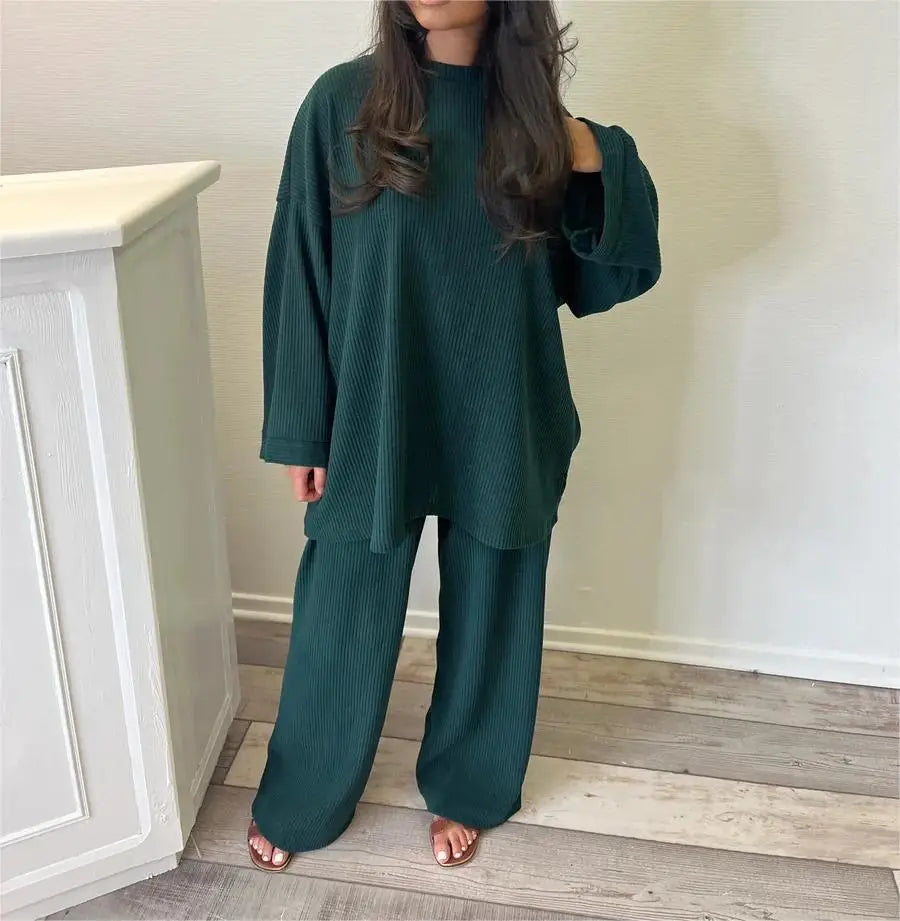 Ensemble Femme Chic en Velours Côtelé 5