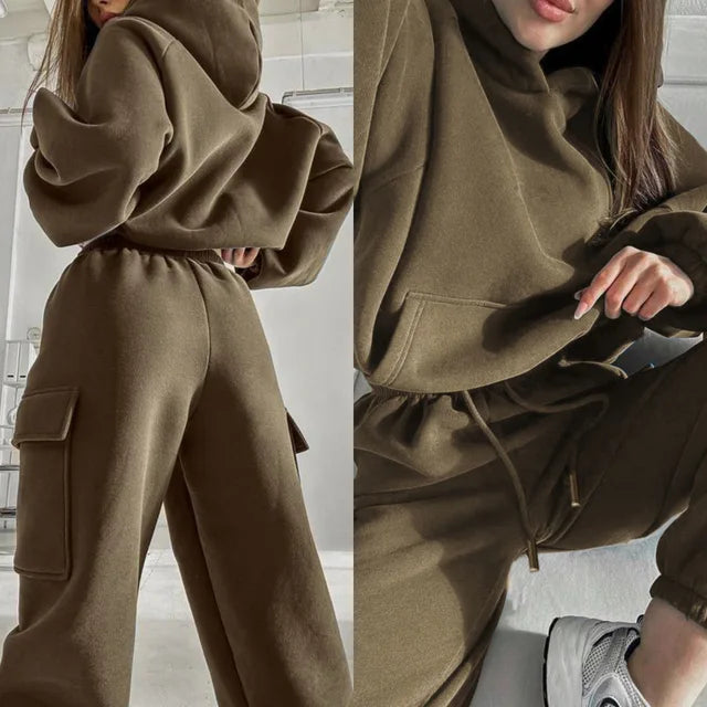 Ensemble Sport Femme Survêtement avec Poches Cargo 3