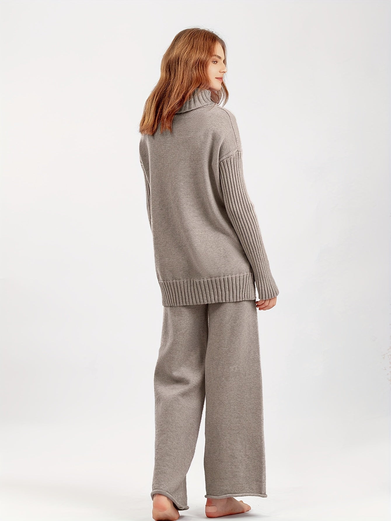 Ensemble Tailleur Femme Élégant Pantalon Évasé 3
