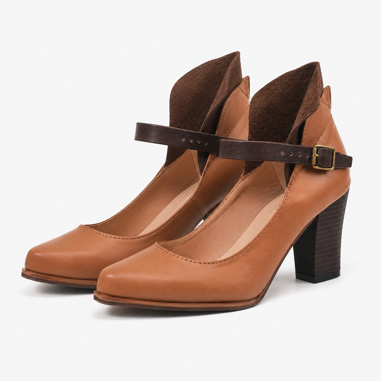 Damen Pumps aus schwarzem Leder, bequem und elegant