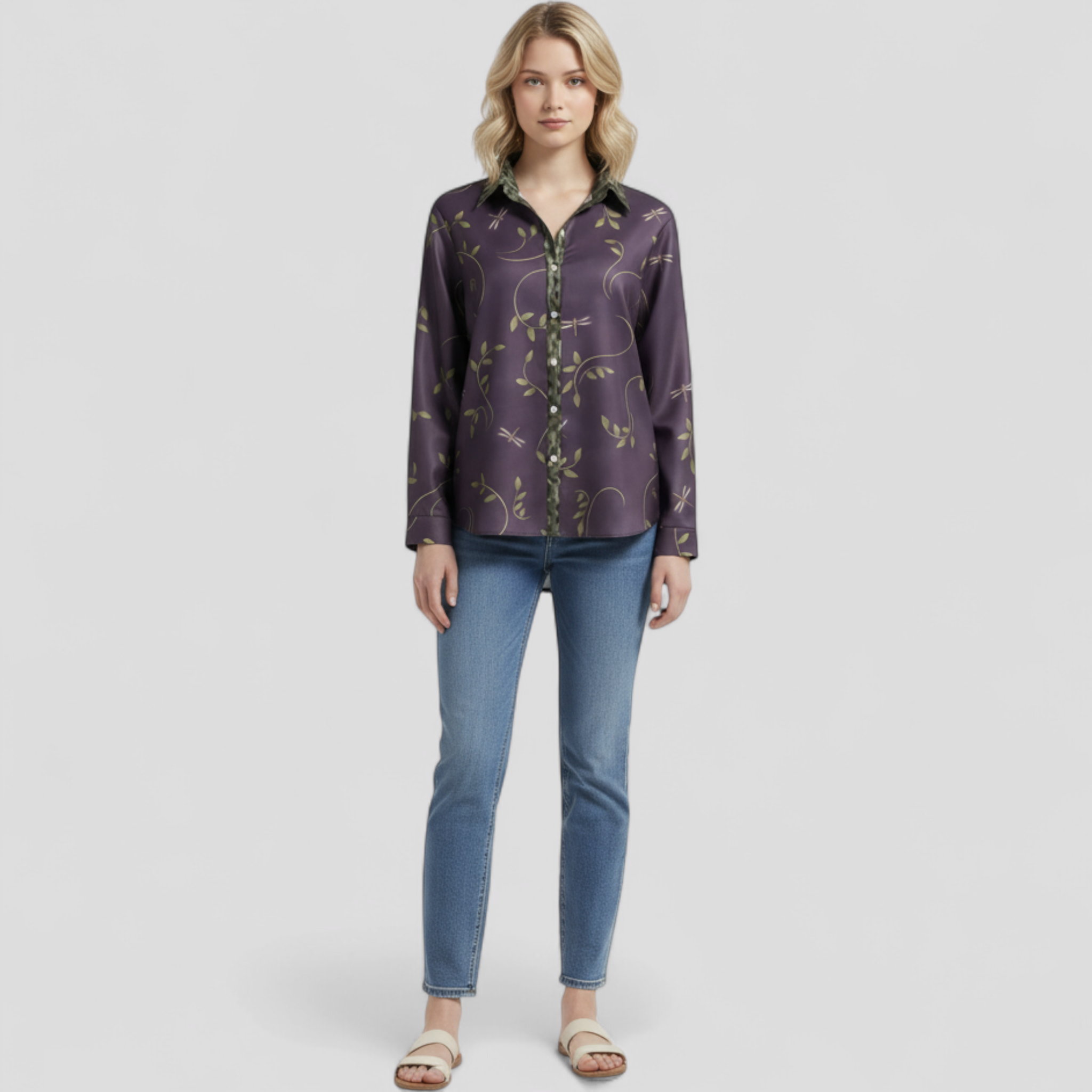 Leichte Damenbluse aus Polyester, lässige Blusen