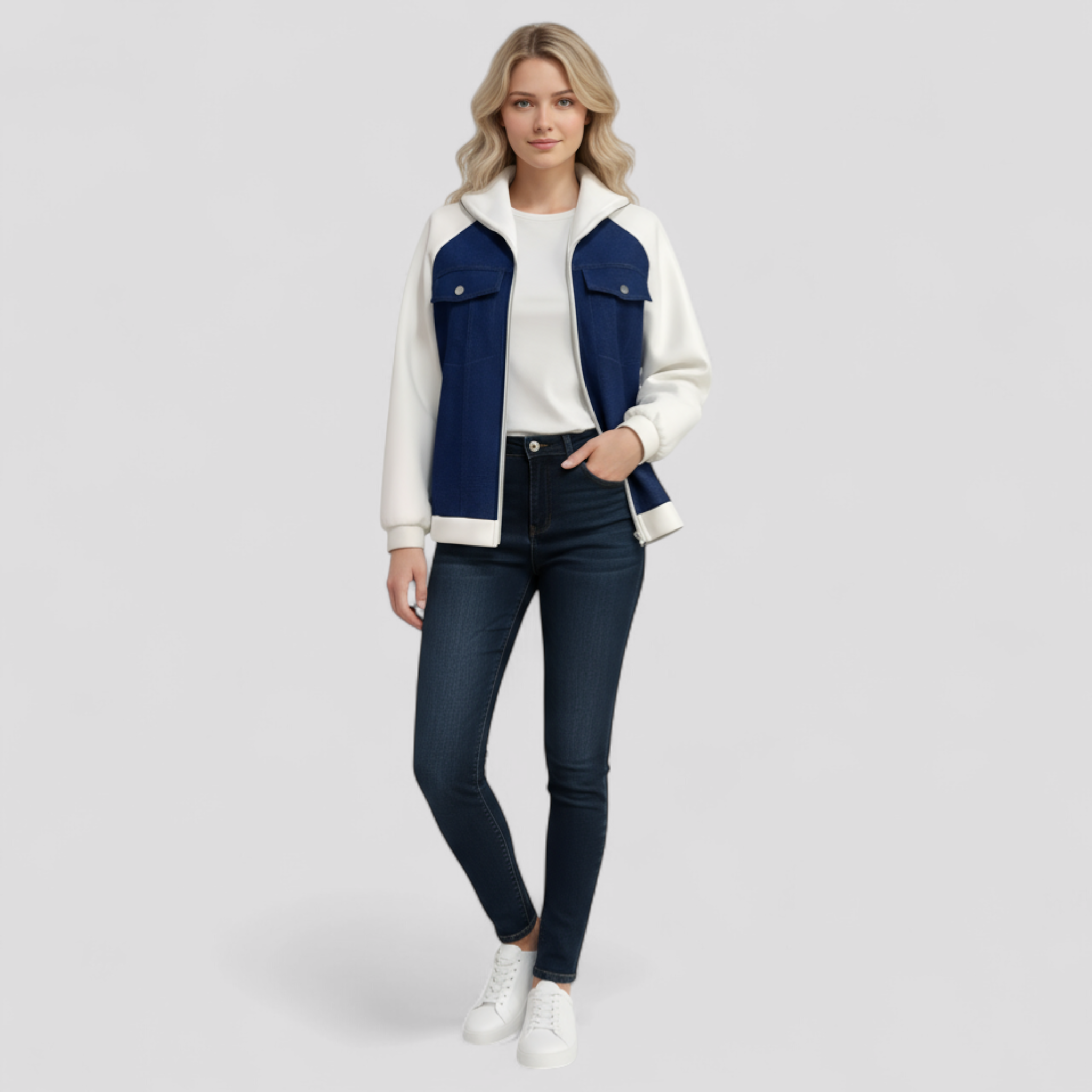 Veste Femme Col en V Polyester Autumn Collection
