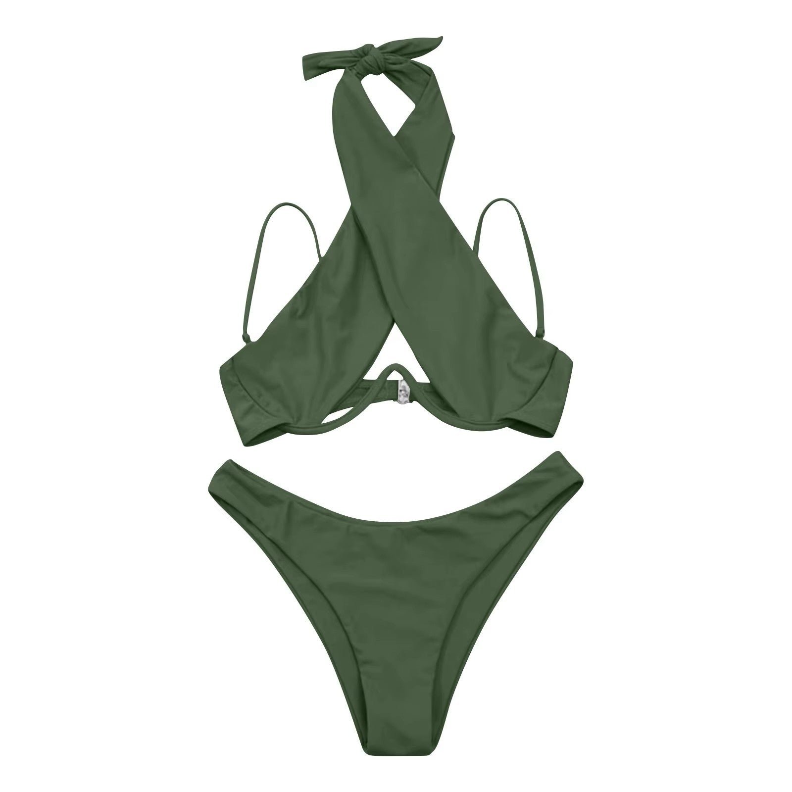 Sexy Maillot de Bain à Découpes avec Col Halter et Design à