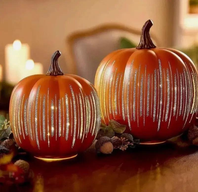 Lampe Citrouille Scintillante avec Minuterie - Décor LED Halloween
