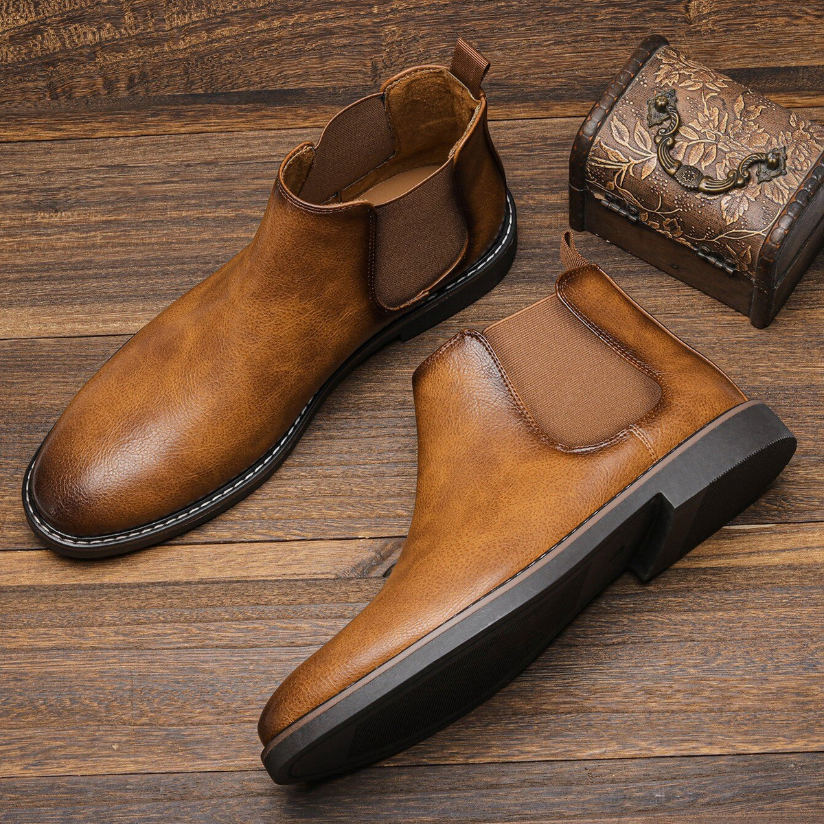 Bottines Chelsea pour Homme avec Empiècements Élastiques