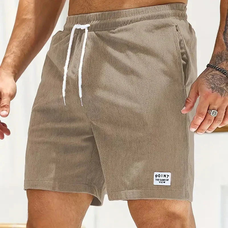 skirts : Luca – Short Décontracté en Velours Côtelé Léger avec Cordon de Serrage in Kaki van Seroa