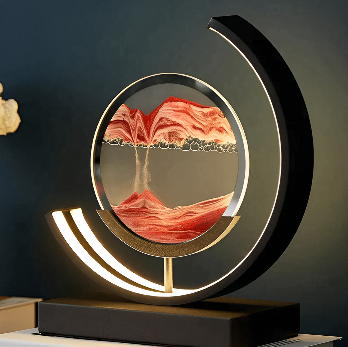 Lampe de Table Sable Cinétique LED – Design Flux de Sable