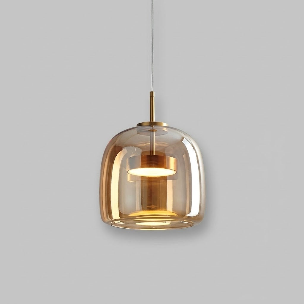 Suspension de Luxe Verre et Métal - Éclairage Élégant