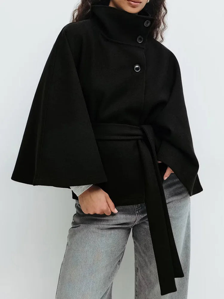 Manteau Cape Élégant en Laine 2