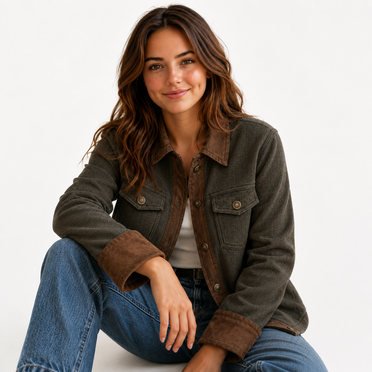Manteau Hiver Femme Coupe Structurée Détails En Velours