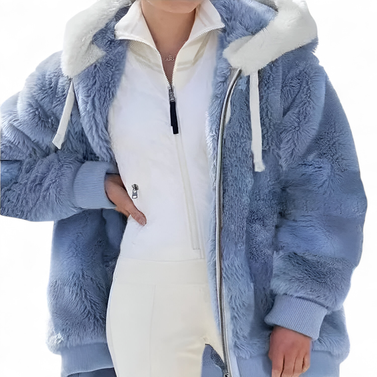 Damen-Wintermantel aus Kaschmir mit Kapuze Herbstkollektion