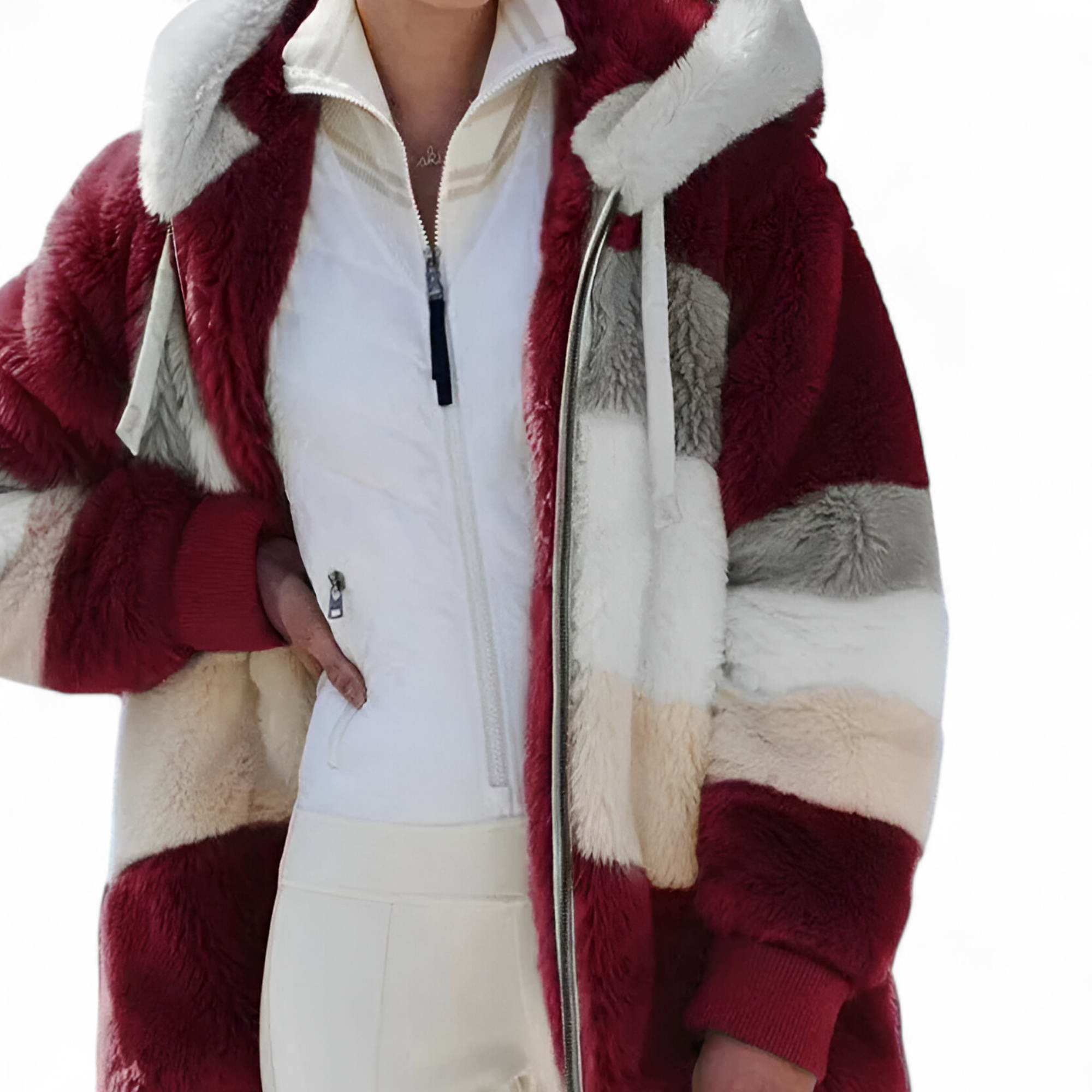 Damen-Wintermantel aus Kaschmir mit Kapuze Herbstkollektion
