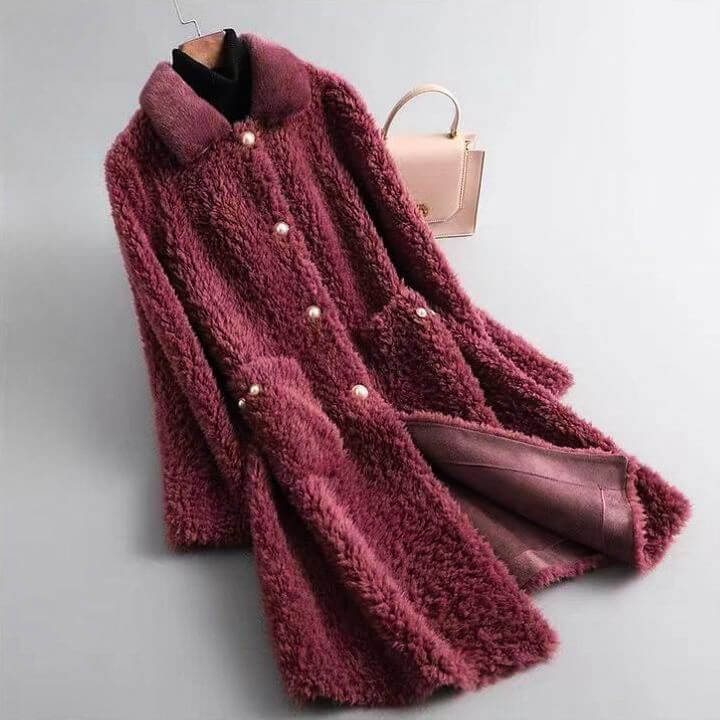 Manteau Hiver Femme Chic en Peau de Mouton 2