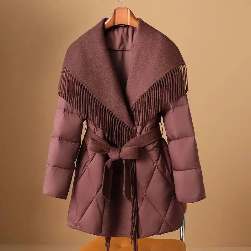 Manteau Hiver Femme Élégant Mi-Long 0