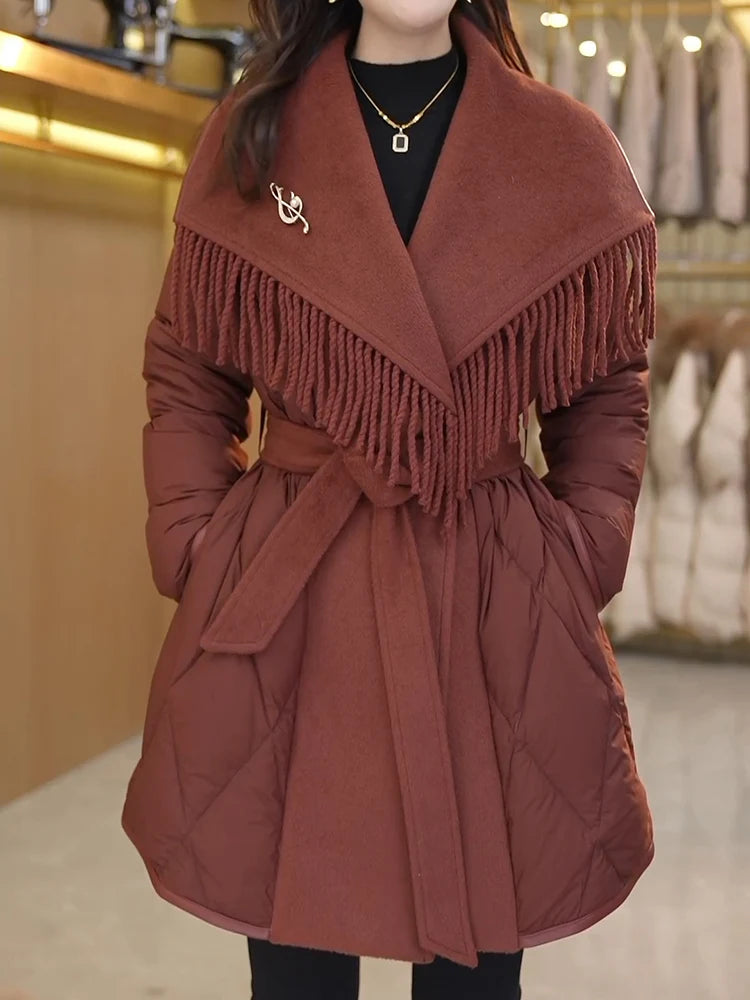 Manteau Hiver Femme Élégant Mi-Long 2