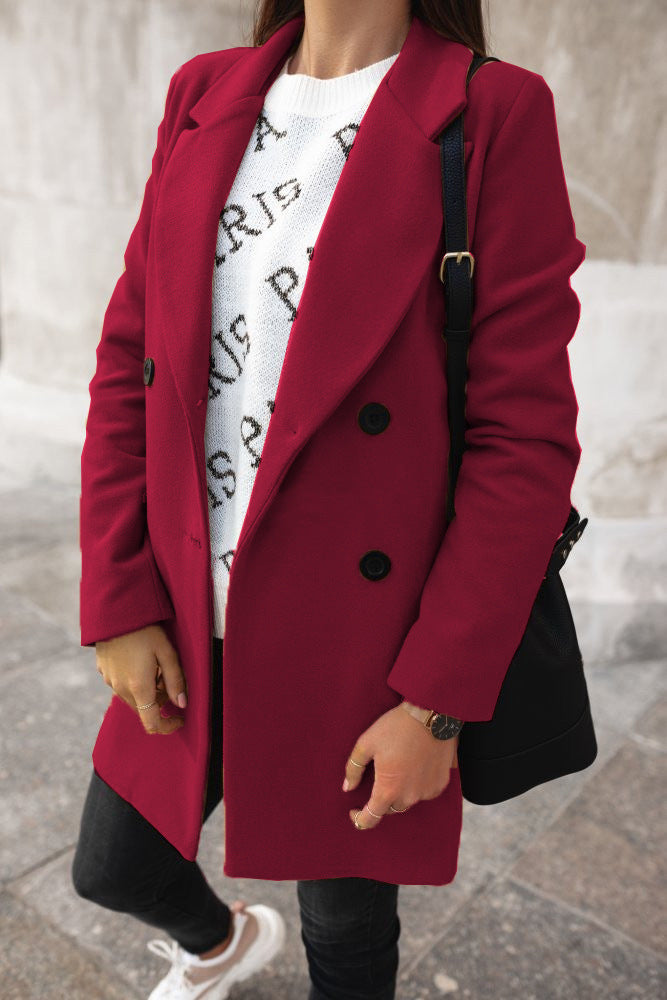 Manteau Hiver Femme Élégant à Revers 6