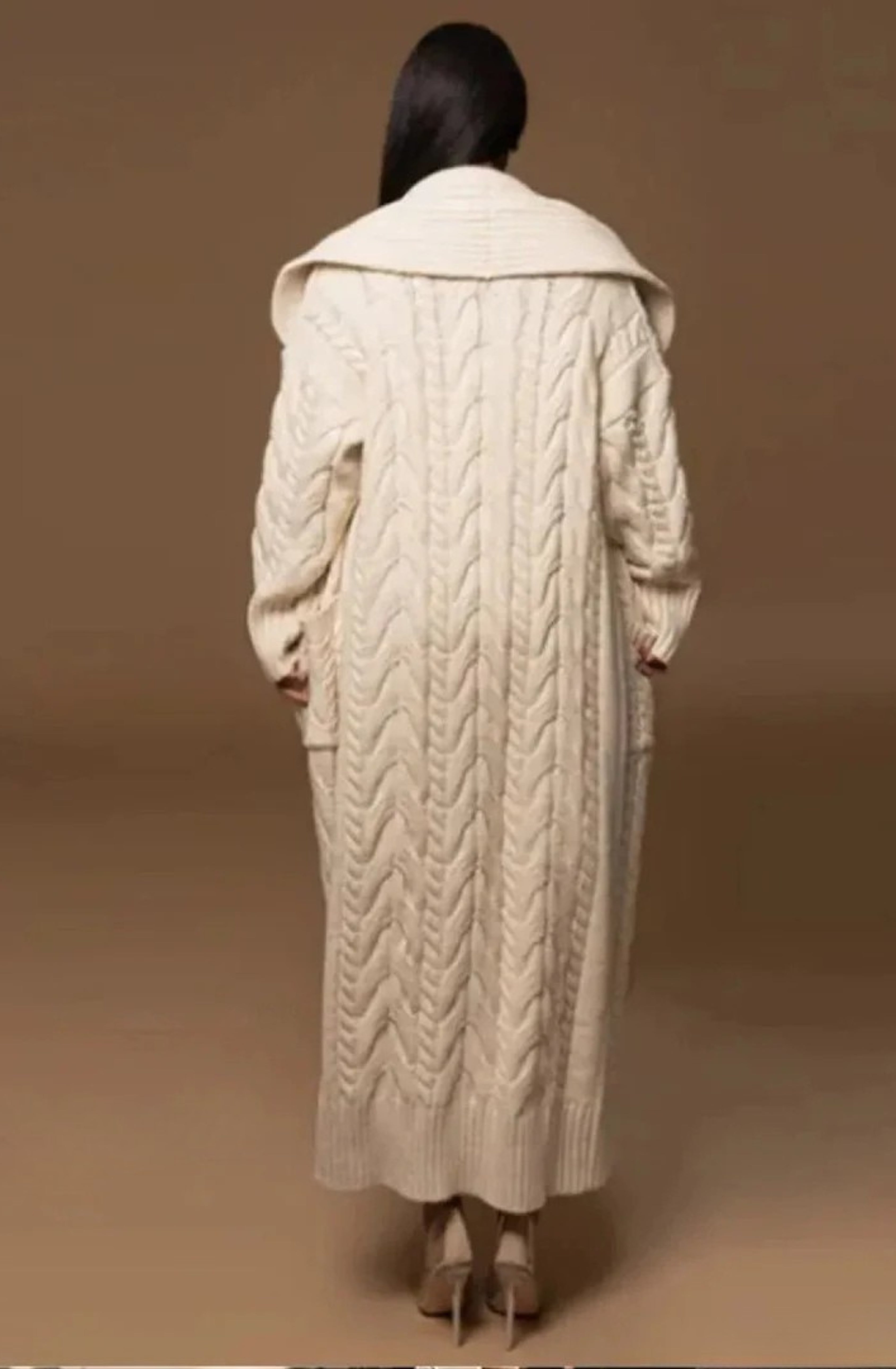Manteau Hiver Femme Long en Laine avec Poches