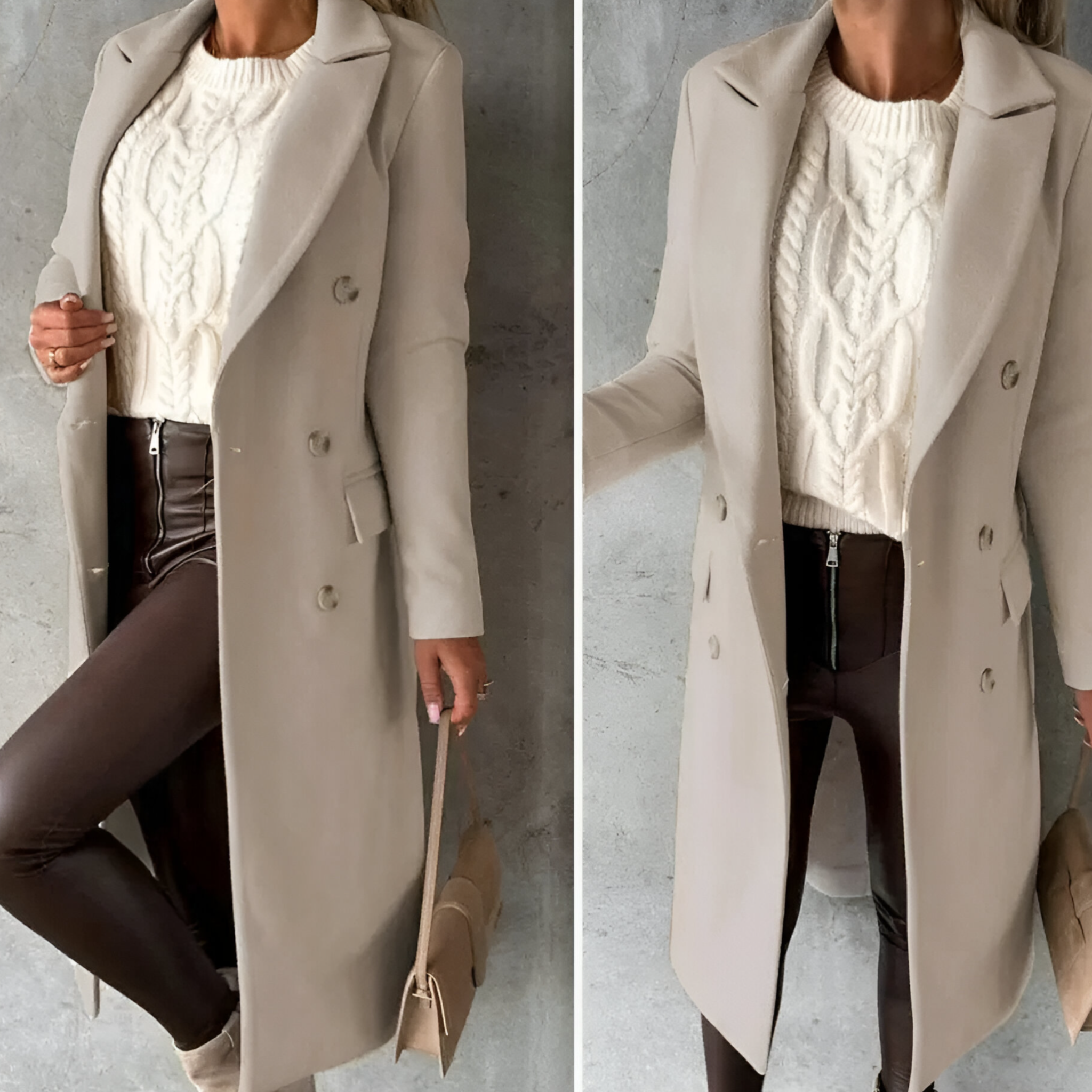 Damen Wintermantel Lang Polyester Herbstkollektion