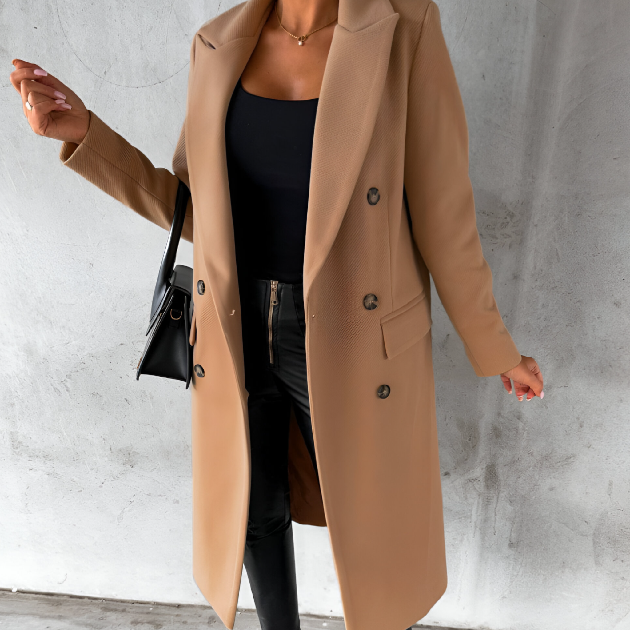 Damen Wintermantel Lang Polyester Herbstkollektion