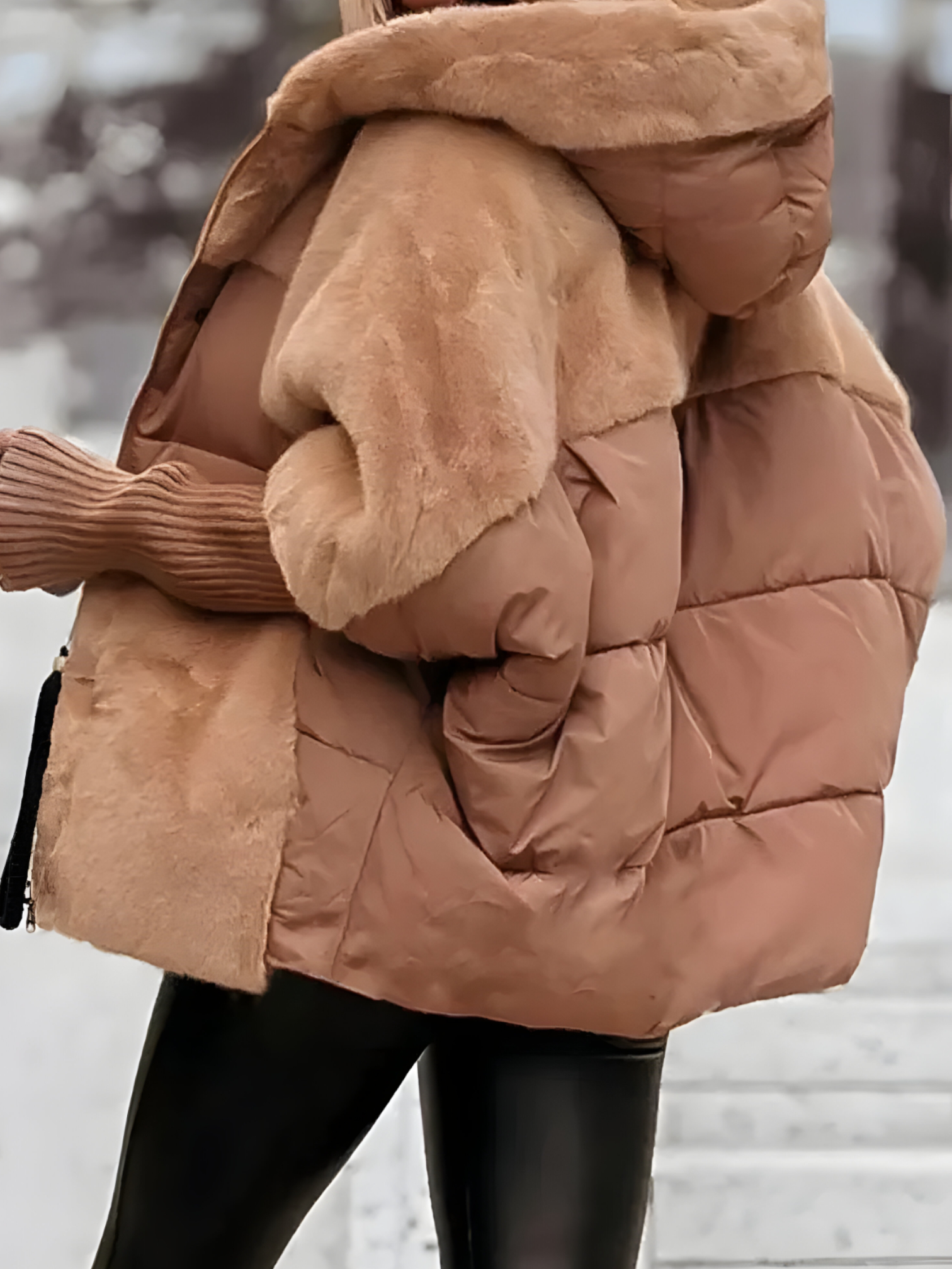 Manteau Hiver Femme avec Capuche Multicolore Coton