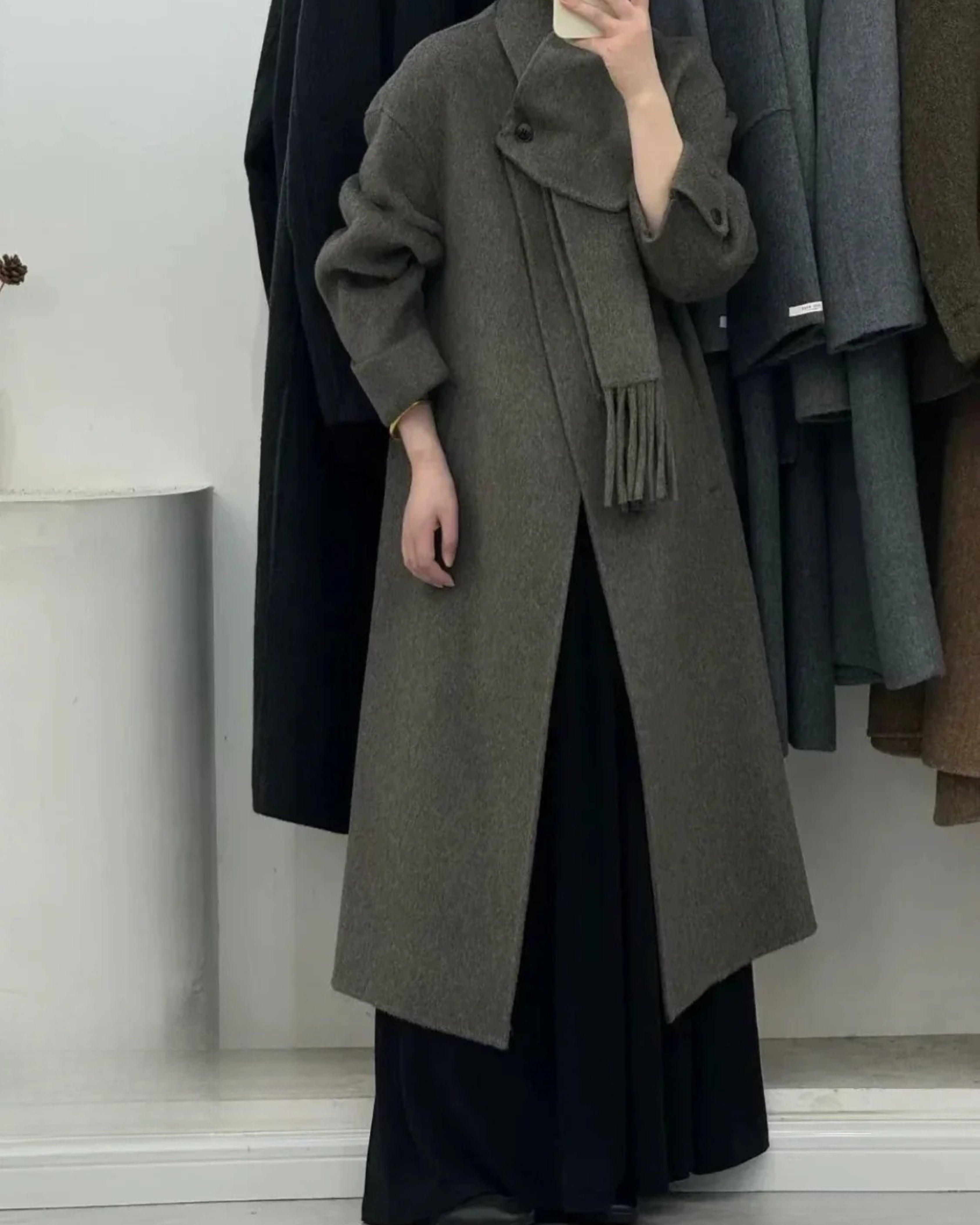 Damen Langmantel für den Winter Wolle Herbstkollektion