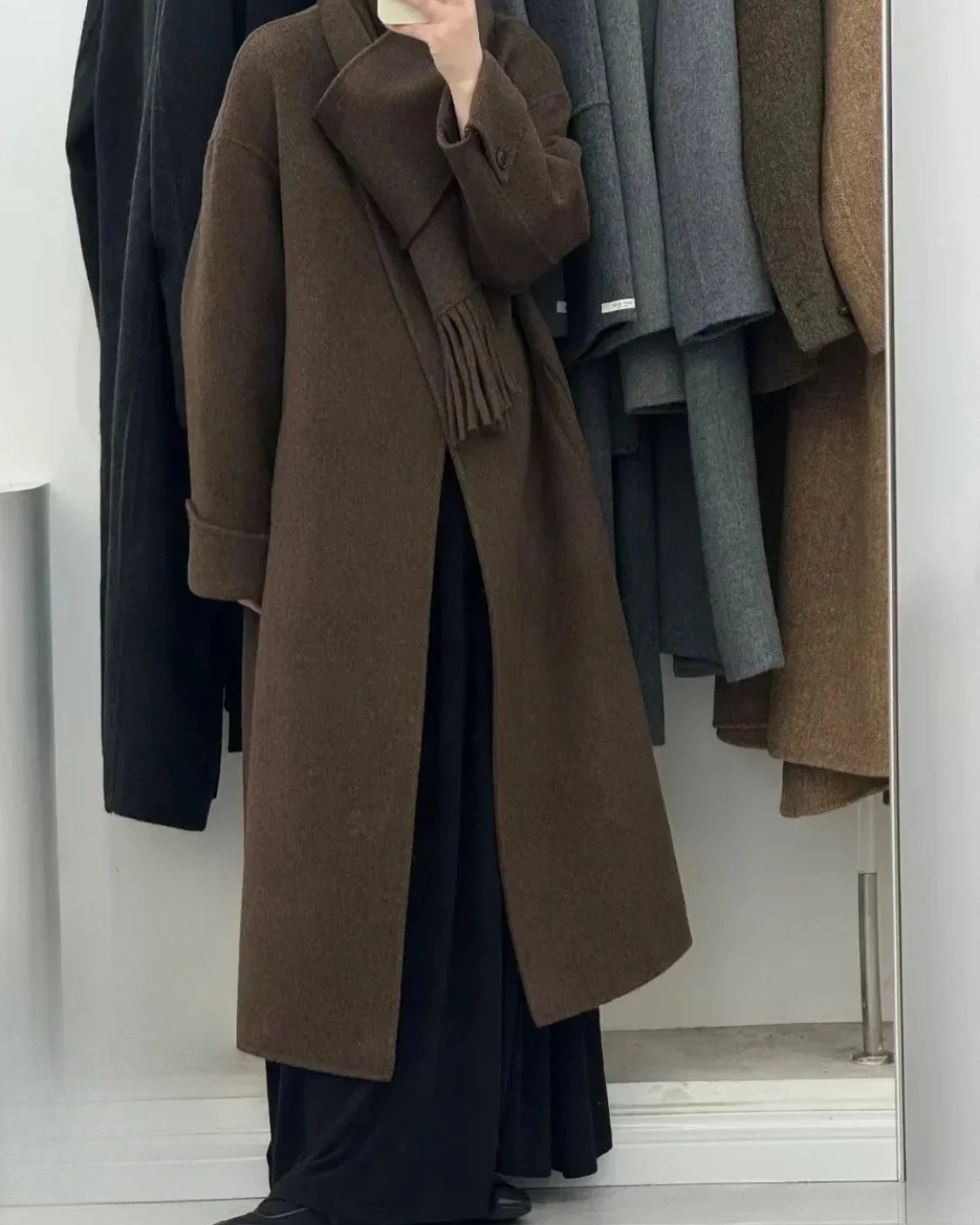 Damen Langmantel für den Winter Wolle Herbstkollektion